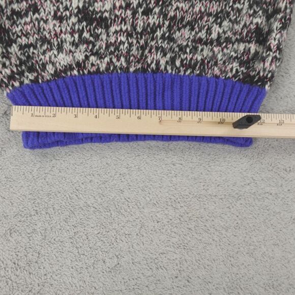 J Crew Sweater Womens Small Marled Knit Black White Color Block Wool Retro 80s - Picture 8 of 16